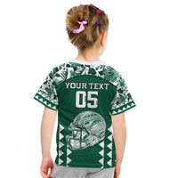 Custom Hawaii Football Kid T Shirt Rainbow Warriors Tropical Vibes - Polynesian Pride