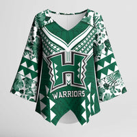 Custom Hawaii Football Kimono Sleeve Blouse Rainbow Warriors Tropical Vibes - Polynesian Pride
