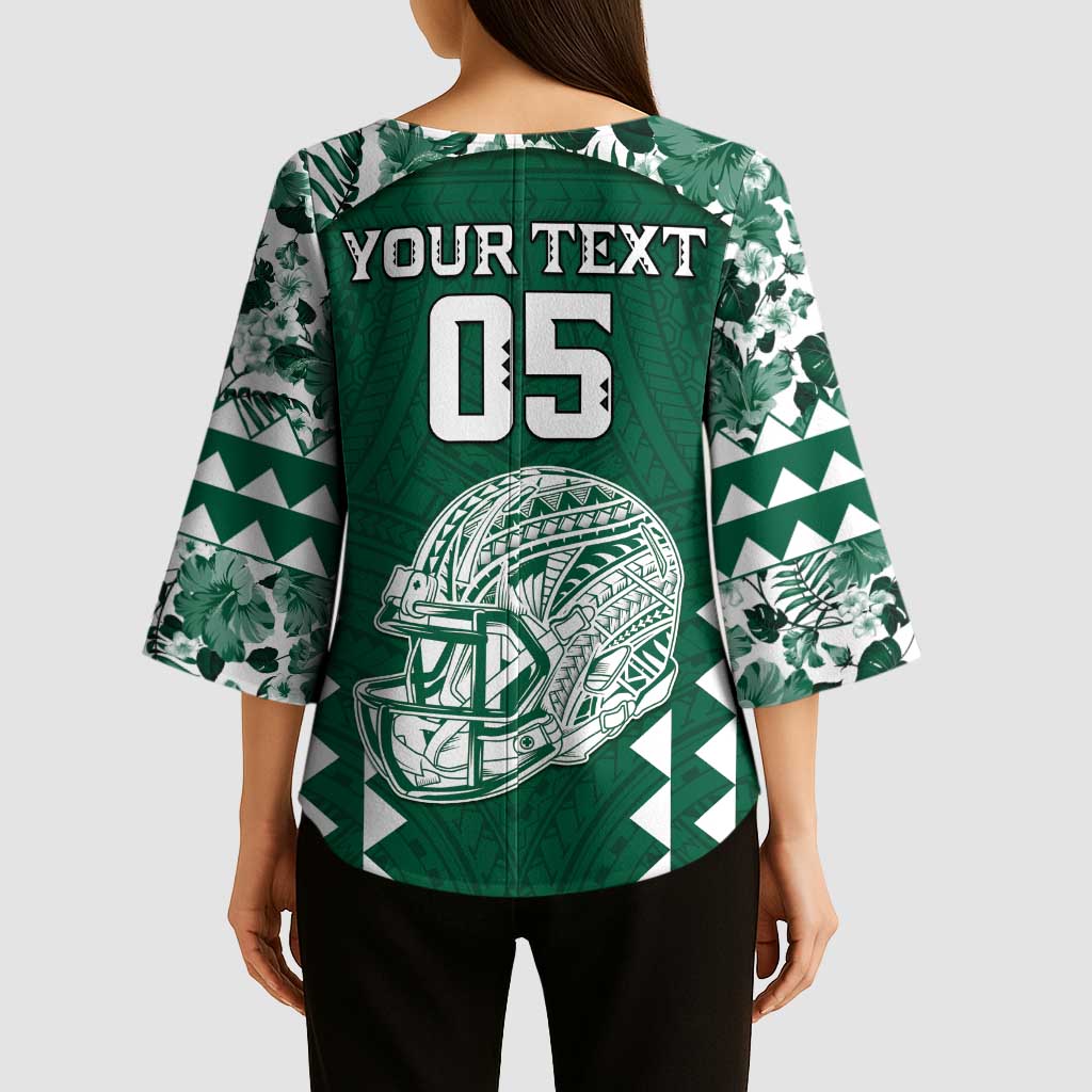 Custom Hawaii Football Kimono Sleeve Blouse Rainbow Warriors Tropical Vibes - Polynesian Pride
