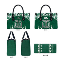 Custom Hawaii Football Leather Bag Rainbow Warriors Tropical Vibes - Polynesian Pride