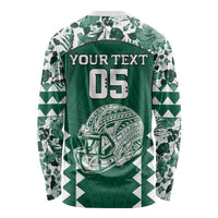 Custom Hawaii Football Long Sleeve Shirt Rainbow Warriors Tropical Vibes - Polynesian Pride