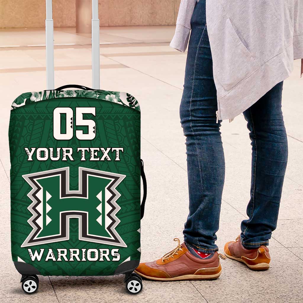 Custom Hawaii Football Luggage Cover Rainbow Warriors Tropical Vibes - Polynesian Pride