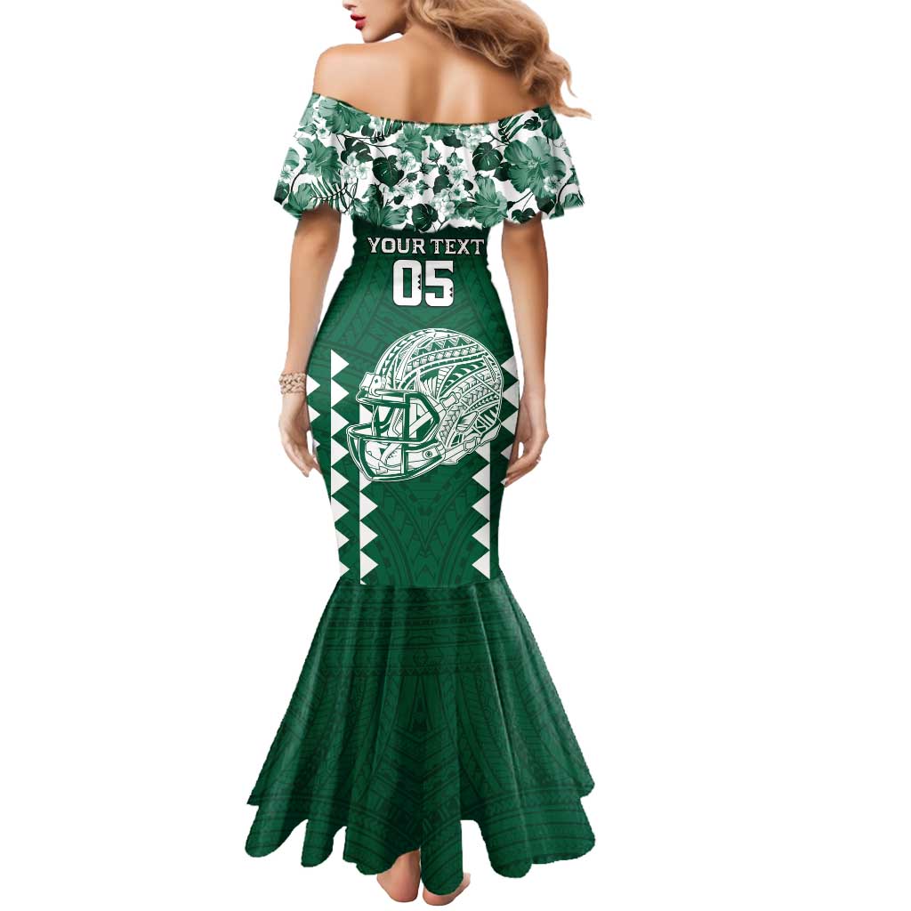 Custom Hawaii Football Mermaid Dress Rainbow Warriors Tropical Vibes - Polynesian Pride