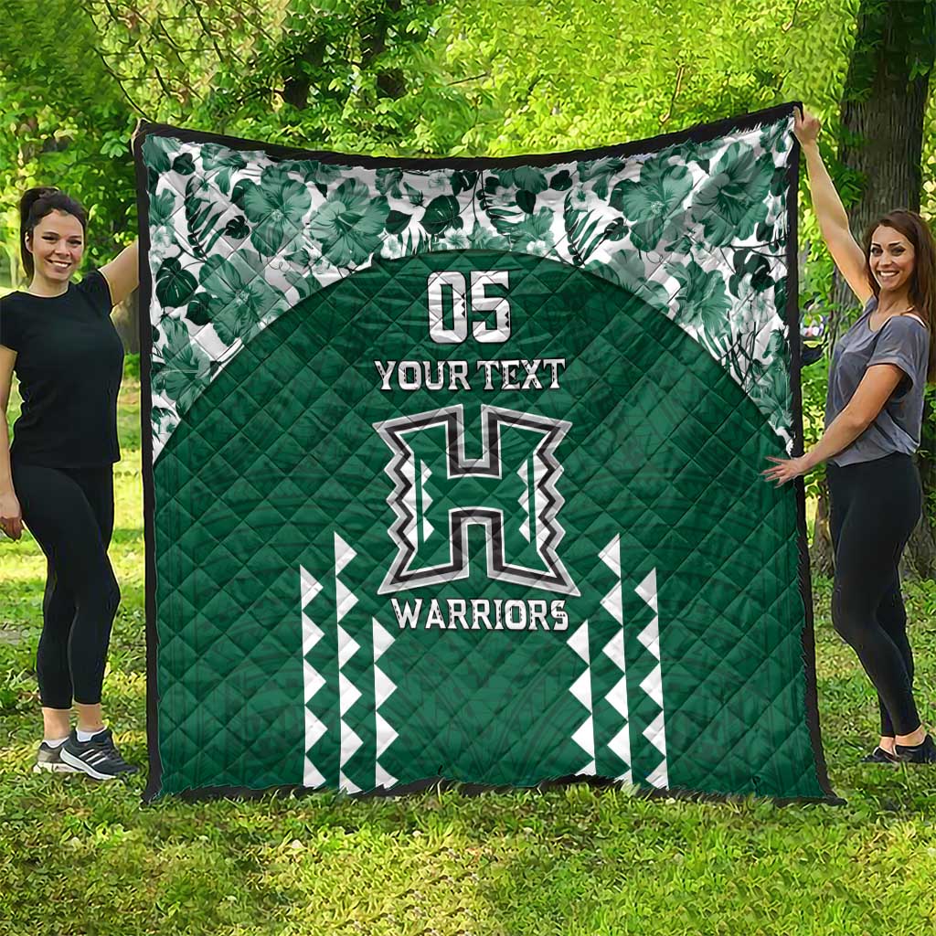 Custom Hawaii Football Quilt Rainbow Warriors Tropical Vibes - Polynesian Pride