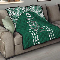 Custom Hawaii Football Quilt Rainbow Warriors Tropical Vibes - Polynesian Pride