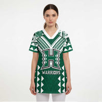 Custom Hawaii Football Scrub Top Rainbow Warriors Tropical Vibes - Polynesian Pride