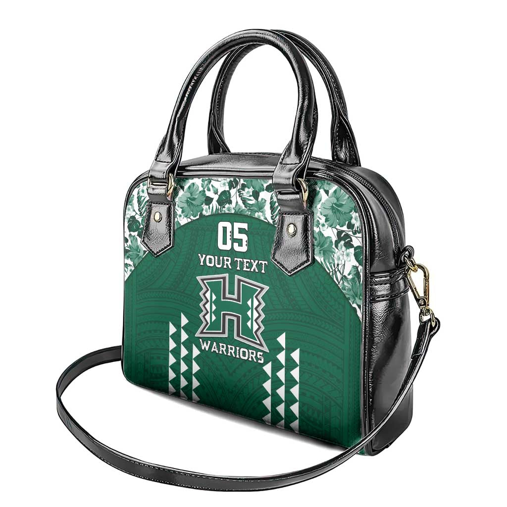 Custom Hawaii Football Shoulder Handbag Rainbow Warriors Tropical Vibes - Polynesian Pride