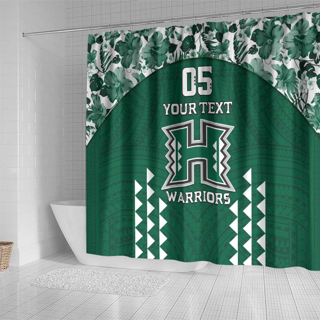 Custom Hawaii Football Shower Curtain Rainbow Warriors Tropical Vibes - Polynesian Pride