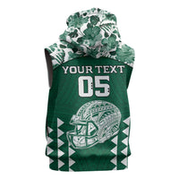 Custom Hawaii Football Sleeveless Hoodie Rainbow Warriors Tropical Vibes - Polynesian Pride