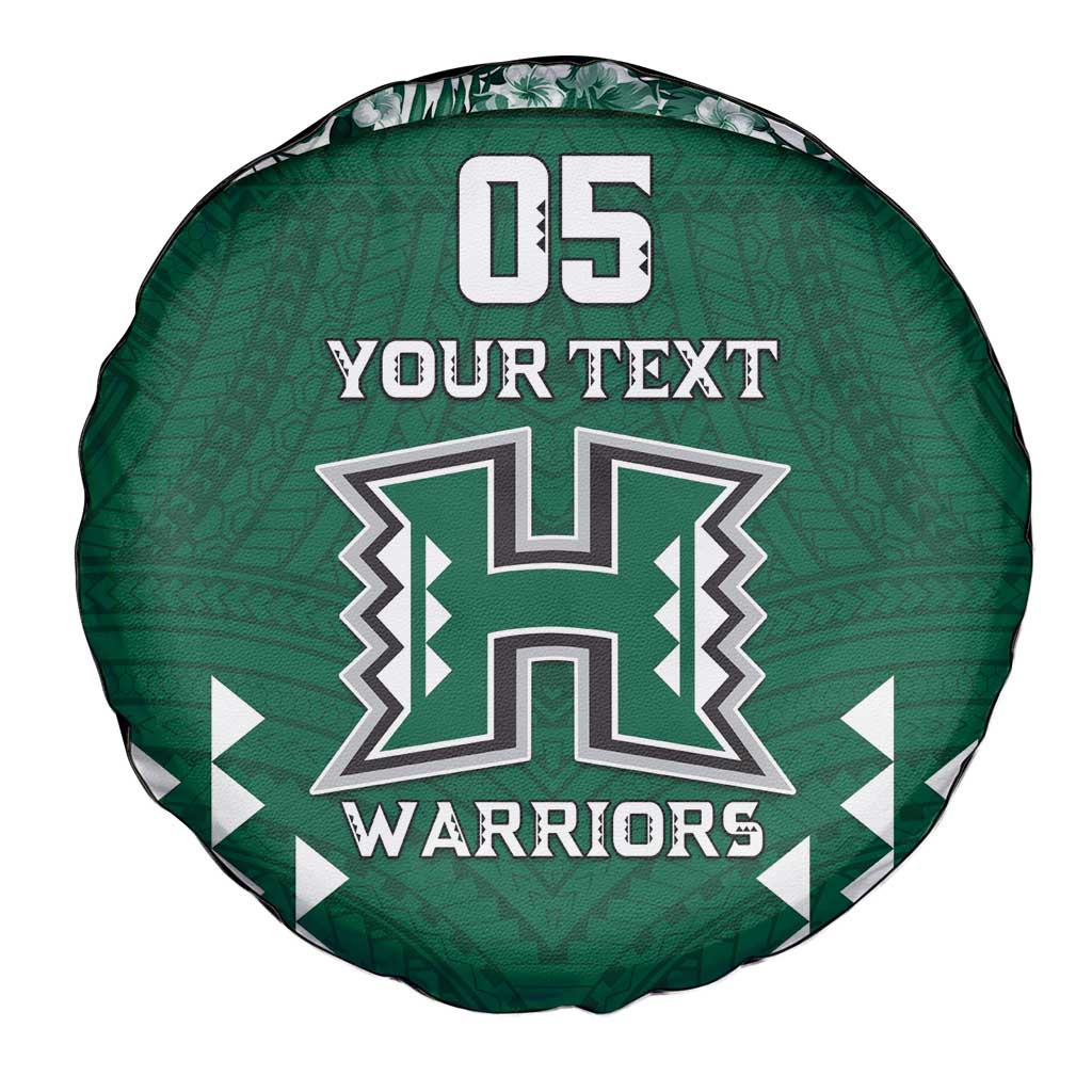 Custom Hawaii Football Spare Tire Cover Rainbow Warriors Tropical Vibes - Polynesian Pride
