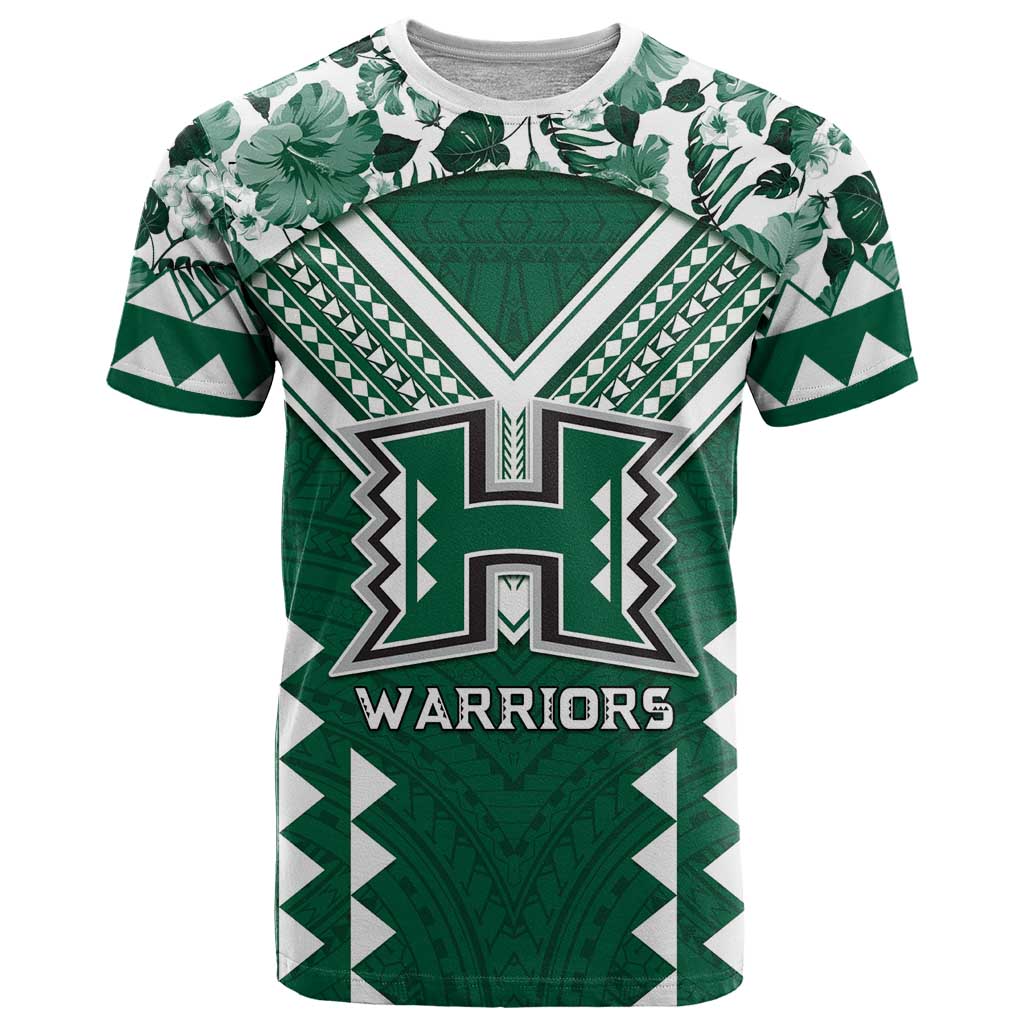 Custom Hawaii Football T Shirt Rainbow Warriors Tropical Vibes - Polynesian Pride