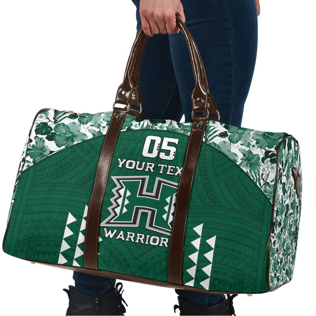 Custom Hawaii Football Travel Bag Rainbow Warriors Tropical Vibes - Polynesian Pride