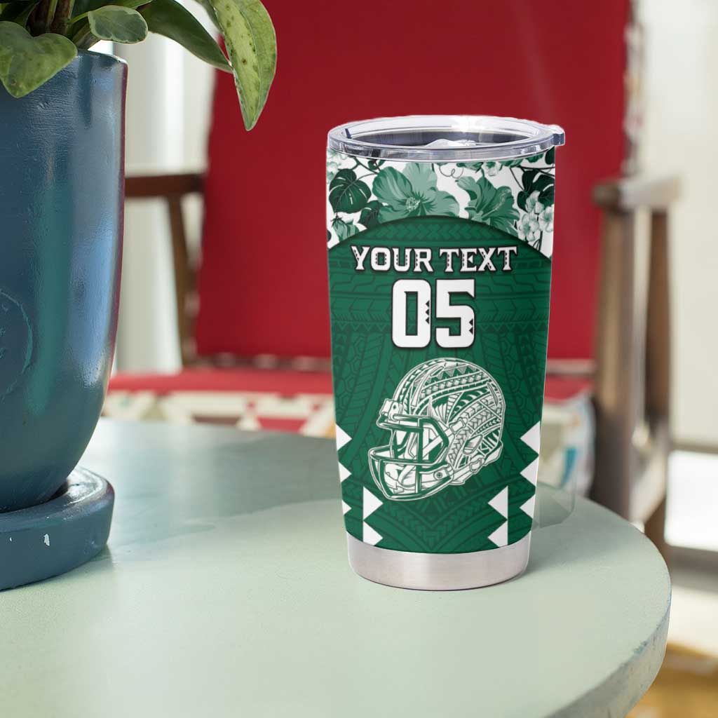 Custom Hawaii Football Tumbler Cup Rainbow Warriors Tropical Vibes - Polynesian Pride