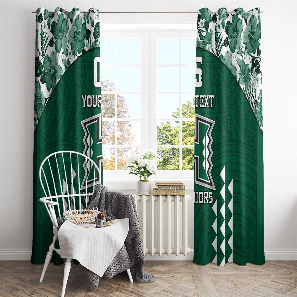 Custom Hawaii Football Window Curtain Rainbow Warriors Tropical Vibes - Polynesian Pride