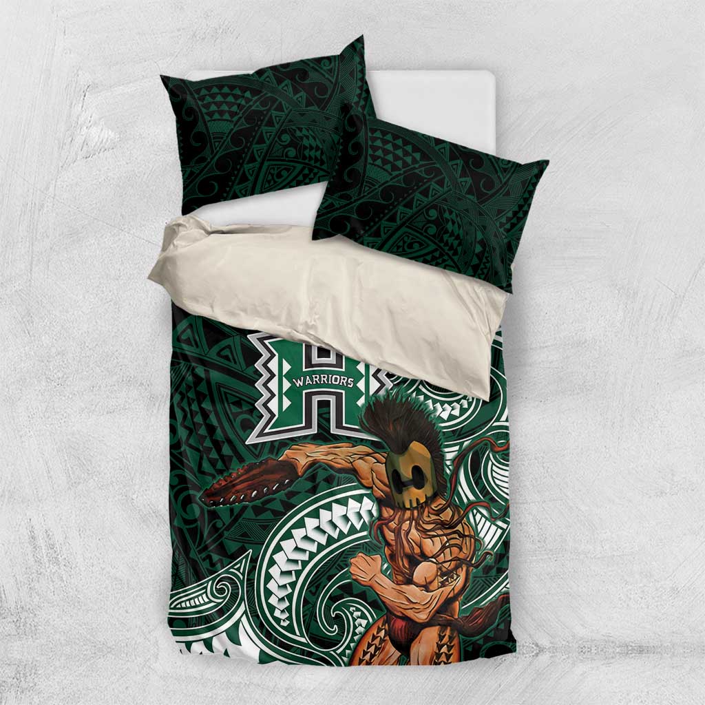 Hawaii Ikaika Warrior Football Bedding Set Polynesian Tribal Tattoo - Polynesian Pride