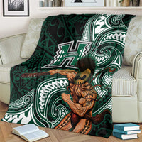 Hawaii Ikaika Warrior Football Blanket Polynesian Tribal Tattoo - Polynesian Pride