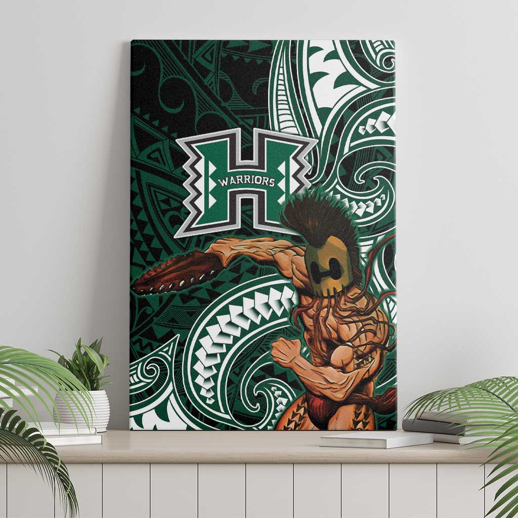 Hawaii Ikaika Warrior Football Canvas Wall Art Polynesian Tribal Tattoo - Polynesian Pride