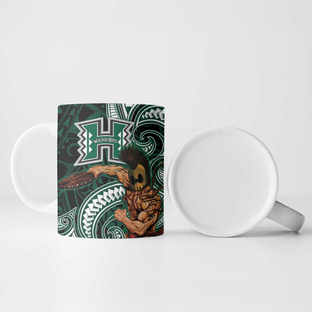 Hawaii Ikaika Warrior Football Ceramic Mug Polynesian Tribal Tattoo - Polynesian Pride