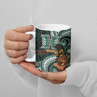 Hawaii Ikaika Warrior Football Ceramic Mug Polynesian Tribal Tattoo - Polynesian Pride