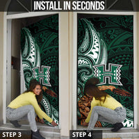 Hawaii Ikaika Warrior Football Door Cover Polynesian Tribal Tattoo - Polynesian Pride