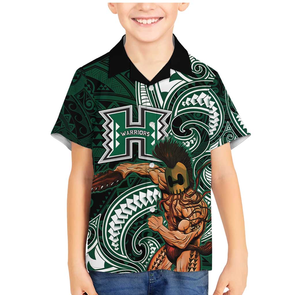 Hawaii Ikaika Warrior Football Family Matching Mermaid Dress and Hawaiian Shirt Polynesian Tribal Tattoo - Polynesian Pride