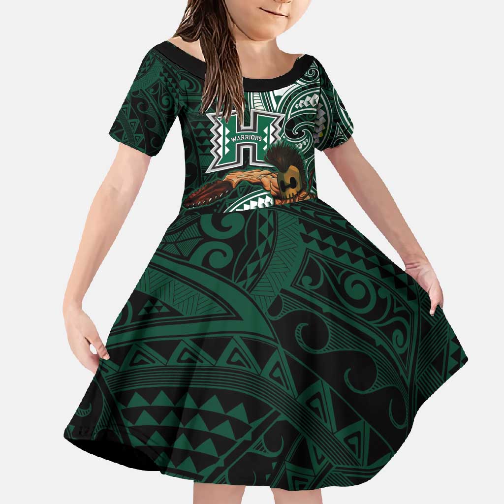 Hawaii Ikaika Warrior Football Family Matching Summer Maxi Dress and Hawaiian Shirt Polynesian Tribal Tattoo - Polynesian Pride