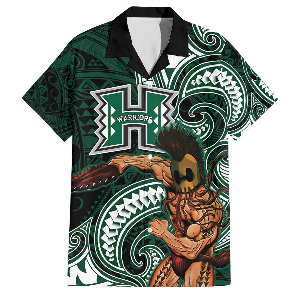 Hawaii Ikaika Warrior Football Family Matching Tank Maxi Dress and Hawaiian Shirt Polynesian Tribal Tattoo - Polynesian Pride