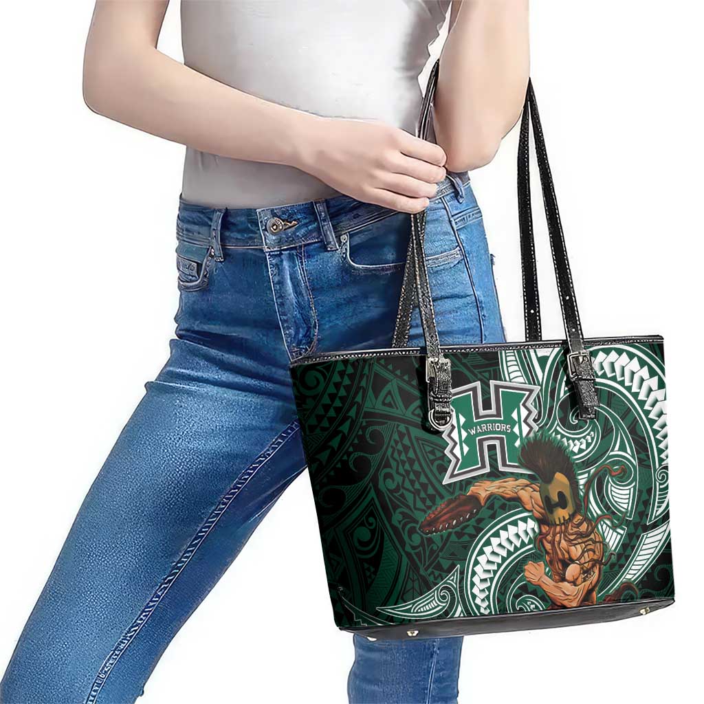 Hawaii Ikaika Warrior Football Leather Tote Bag Polynesian Tribal Tattoo - Polynesian Pride