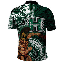 Hawaii Ikaika Warrior Football Polo Shirt Polynesian Tribal Tattoo - Polynesian Pride