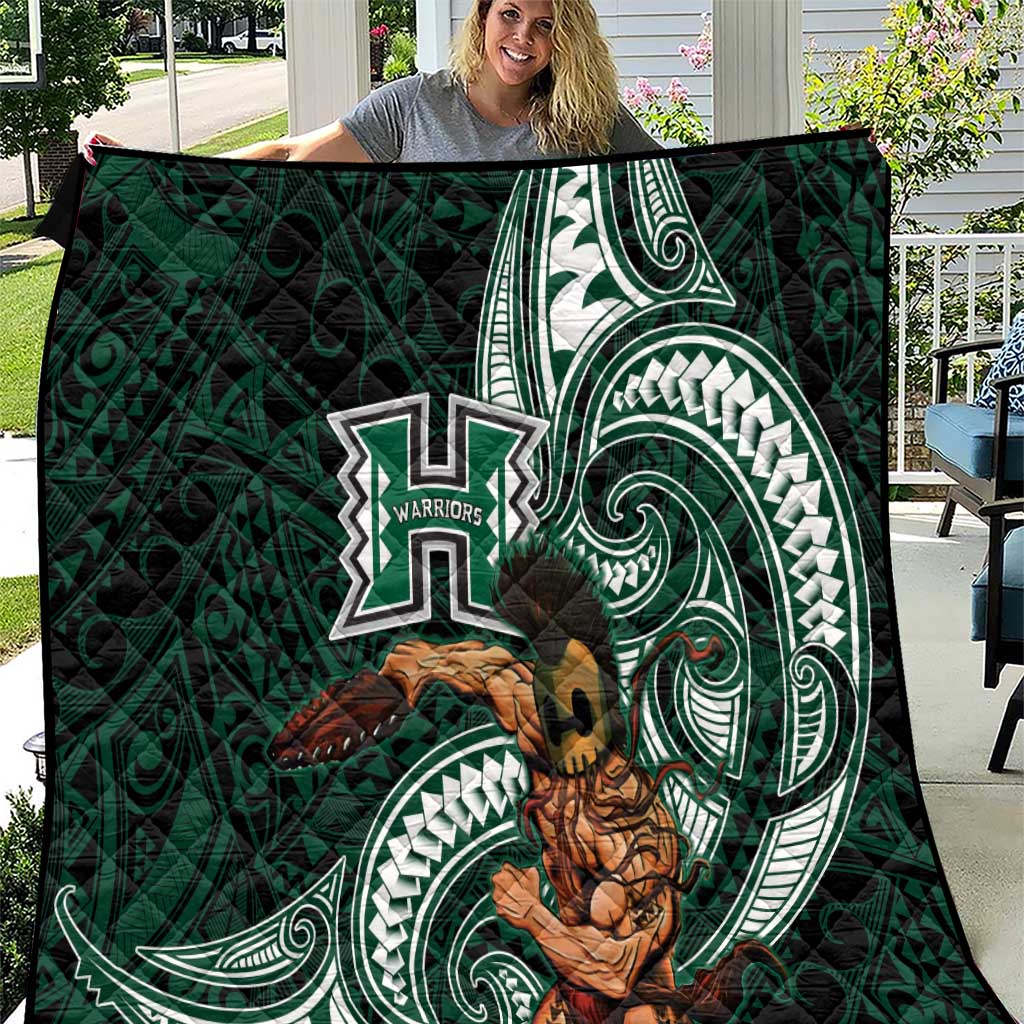 Hawaii Ikaika Warrior Football Quilt Polynesian Tribal Tattoo - Polynesian Pride