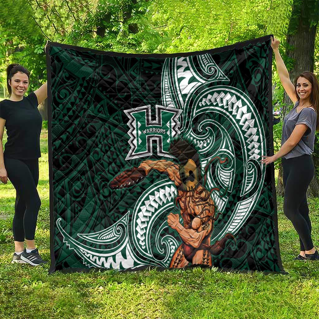 Hawaii Ikaika Warrior Football Quilt Polynesian Tribal Tattoo - Polynesian Pride