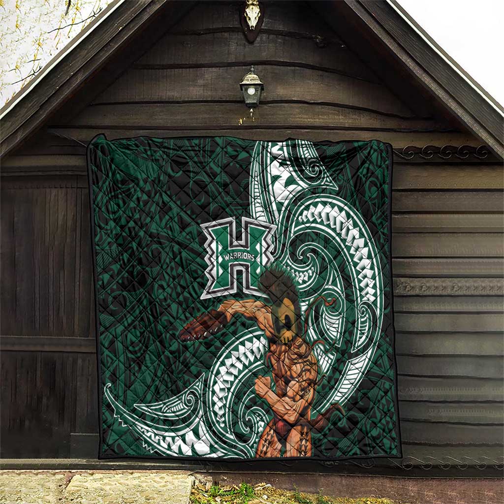 Hawaii Ikaika Warrior Football Quilt Polynesian Tribal Tattoo - Polynesian Pride