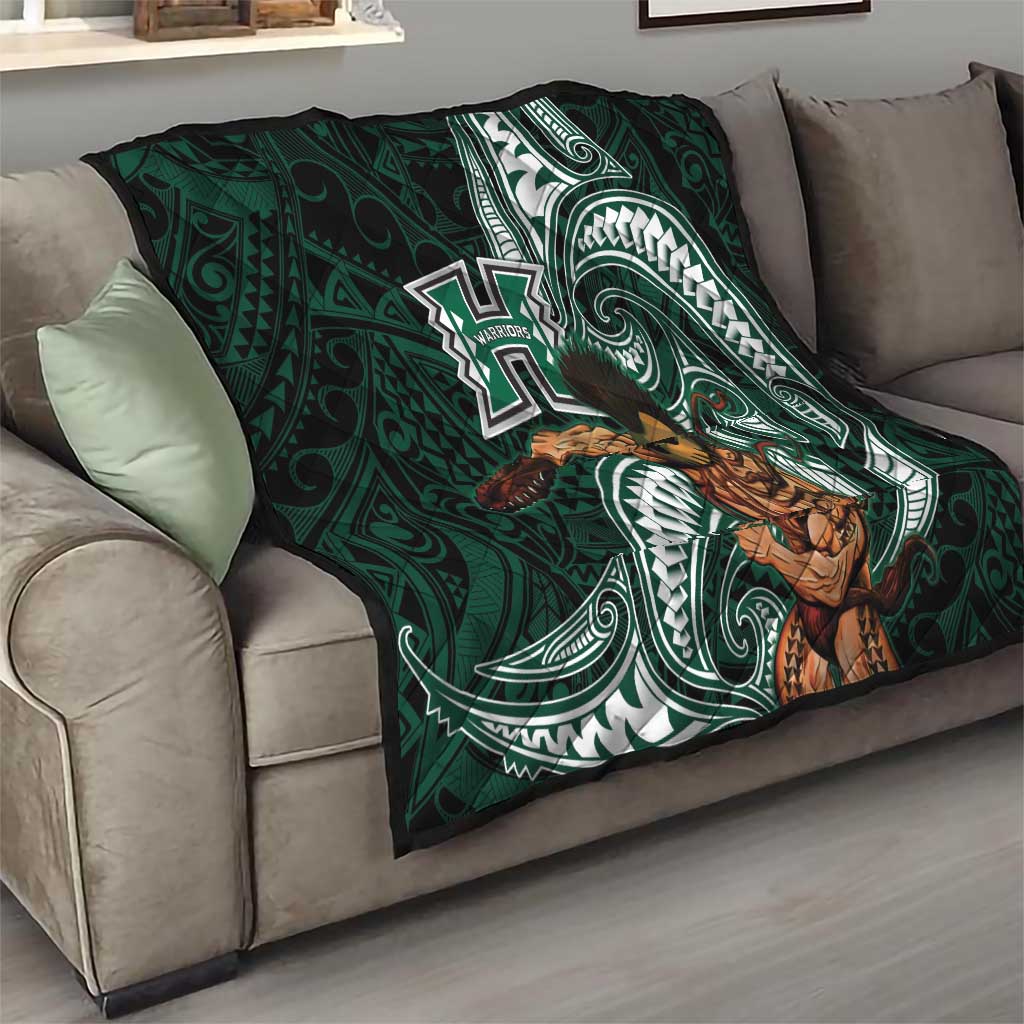 Hawaii Ikaika Warrior Football Quilt Polynesian Tribal Tattoo - Polynesian Pride