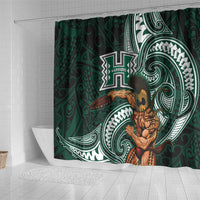 Hawaii Ikaika Warrior Football Shower Curtain Polynesian Tribal Tattoo - Polynesian Pride