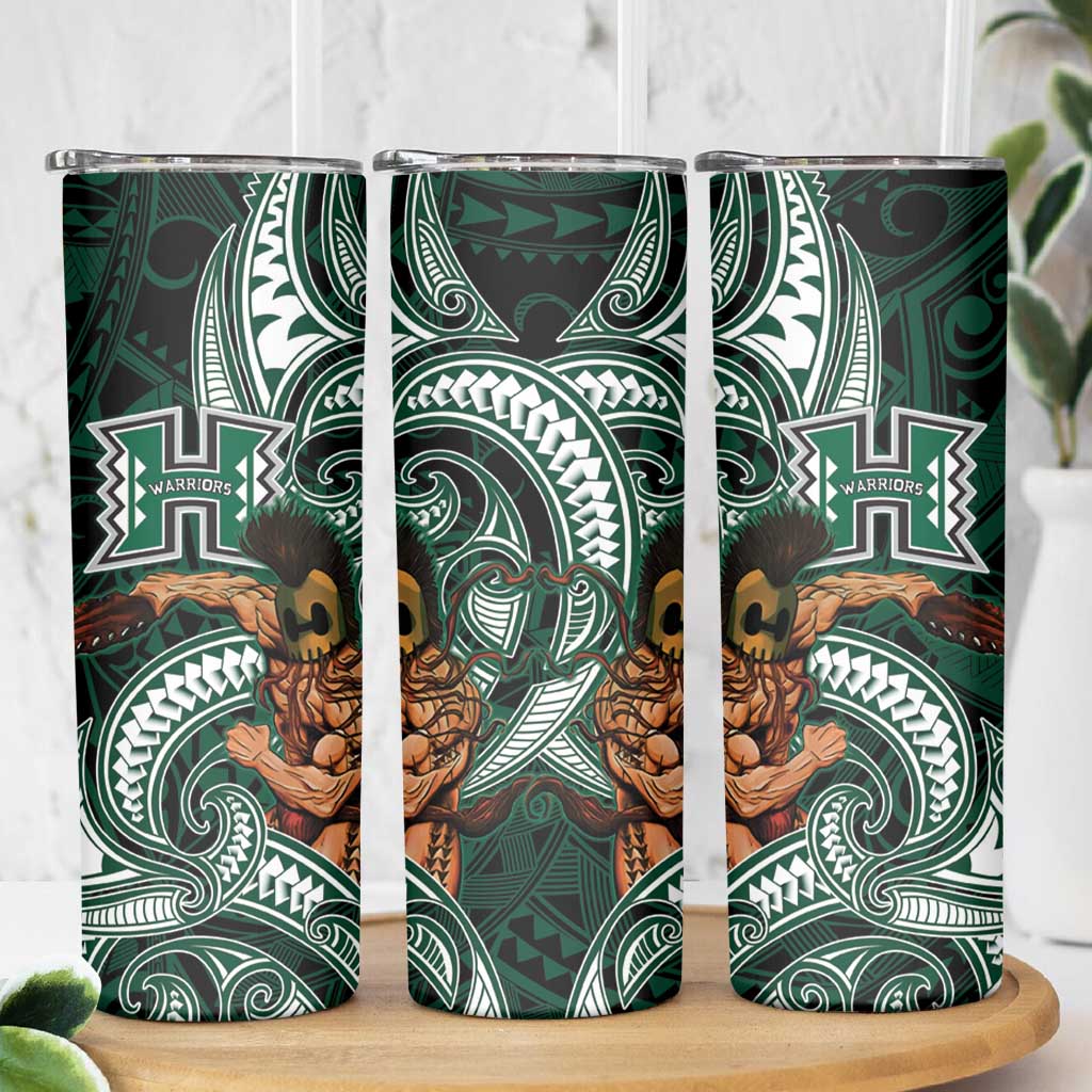 Hawaii Ikaika Warrior Football Skinny Tumbler Polynesian Tribal Tattoo - Polynesian Pride