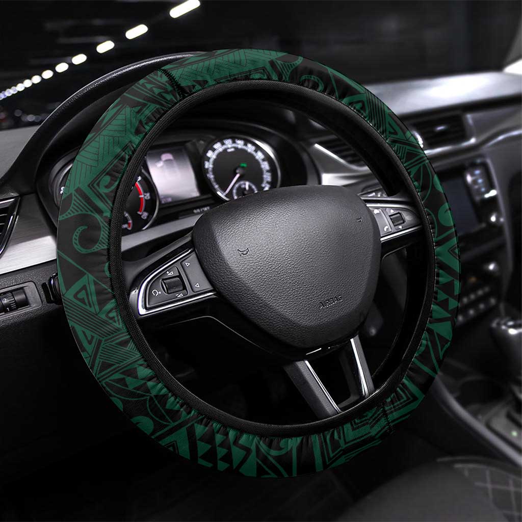 Hawaii Ikaika Warrior Football Steering Wheel Cover Polynesian Tribal Tattoo - Polynesian Pride