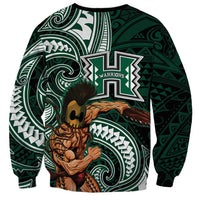 Hawaii Ikaika Warrior Football Sweatshirt Polynesian Tribal Tattoo - Polynesian Pride