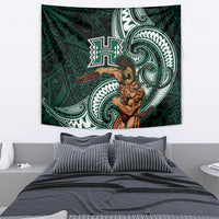Hawaii Ikaika Warrior Football Tapestry Polynesian Tribal Tattoo - Polynesian Pride