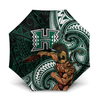 Hawaii Ikaika Warrior Football Umbrella Polynesian Tribal Tattoo - Polynesian Pride