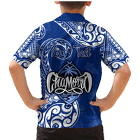 Personalised Hafa Adai Guam History and Chamorro Heritage Day Family Matching Mermaid Dress and Hawaiian Shirt Blue Latte Stone LT05 - Polynesian Pride