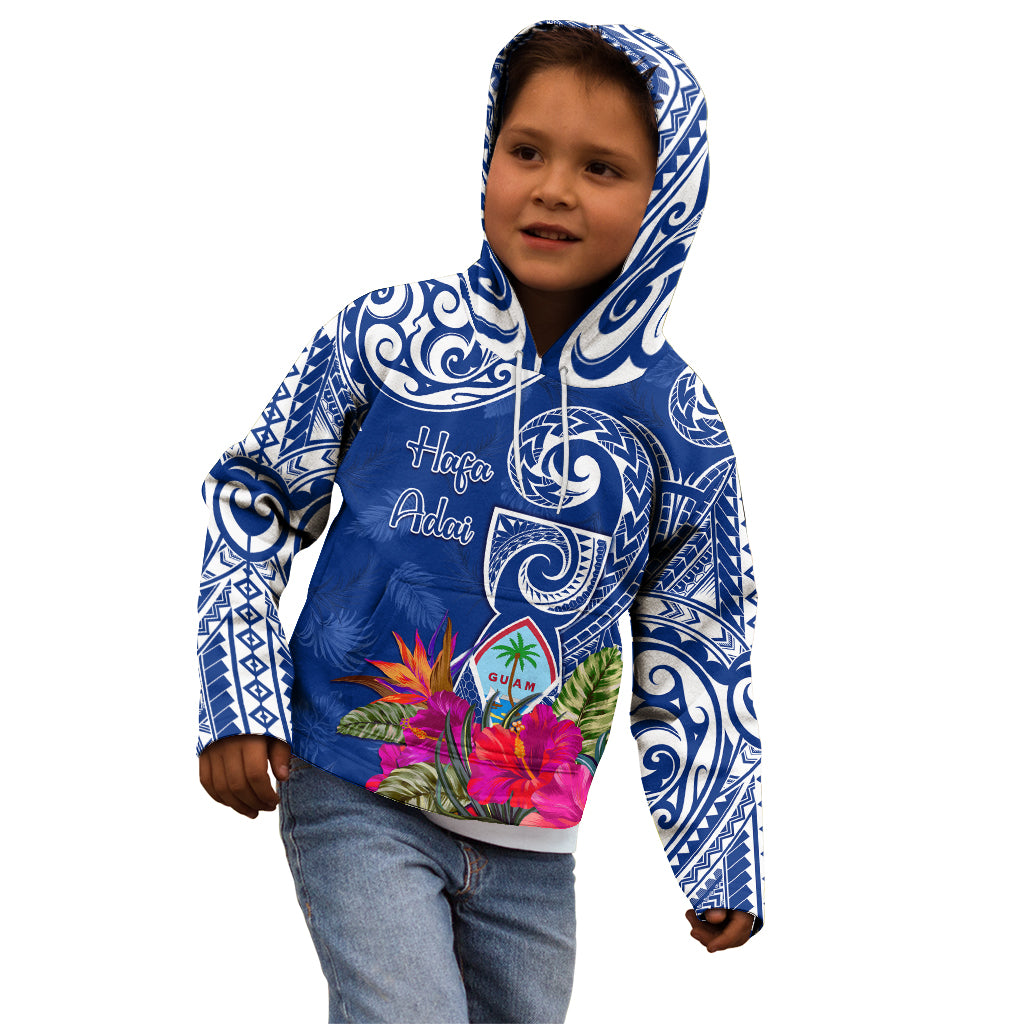 Personalised Hafa Adai Guam History and Chamorro Heritage Day Kid Hoodie Blue Latte Stone LT05 - Polynesian Pride