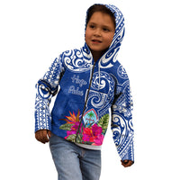 Personalised Hafa Adai Guam History and Chamorro Heritage Day Kid Hoodie Blue Latte Stone LT05 - Polynesian Pride