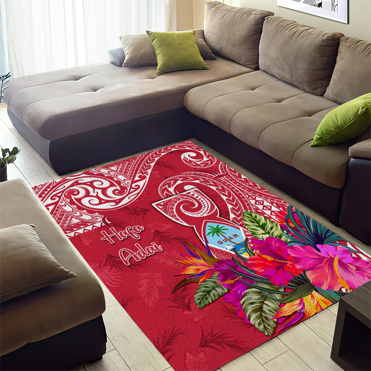 Hafa Adai Guam History and Chamorro Heritage Day Area Rug Red Latte Stone LT05 - Polynesian Pride