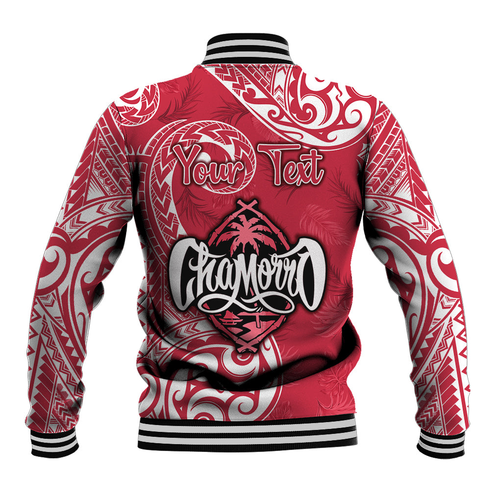 Personalised Hafa Adai Guam History and Chamorro Heritage Day Baseball Jacket Red Latte Stone LT05 - Polynesian Pride