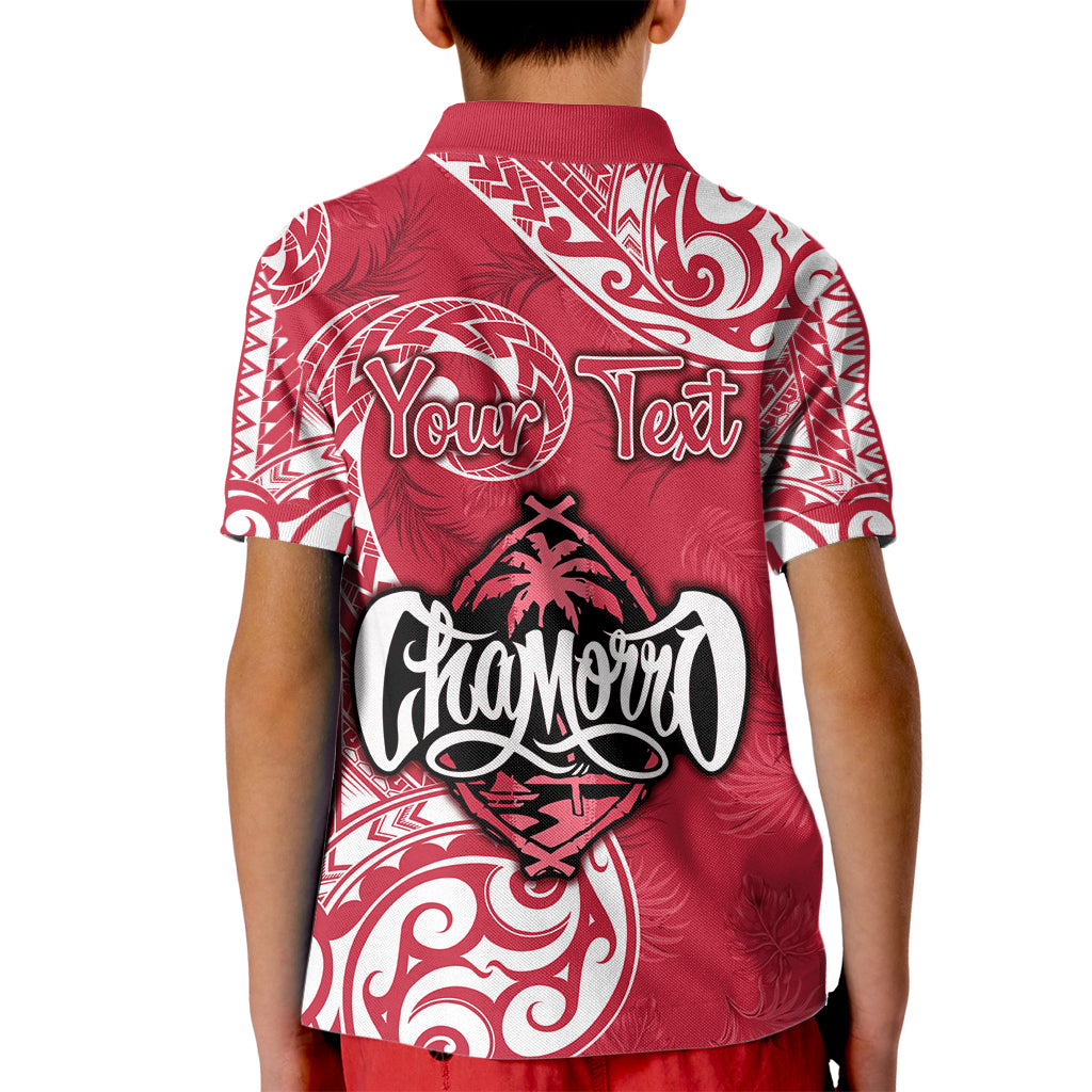 Personalised Hafa Adai Guam History and Chamorro Heritage Day Kid Polo Shirt Red Latte Stone LT05 - Polynesian Pride