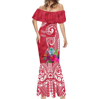 Personalised Hafa Adai Guam History and Chamorro Heritage Day Mermaid Dress Red Latte Stone LT05 - Polynesian Pride