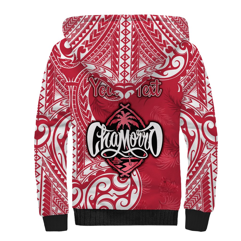 Personalised Hafa Adai Guam History and Chamorro Heritage Day Sherpa Hoodie Red Latte Stone LT05 - Polynesian Pride
