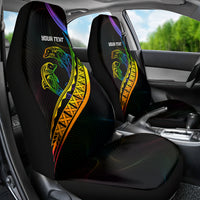 Personalised LGBT History Month Car Seat Cover Proud And Happy Polynesian Dolphin LT05 - Polynesian Pride
