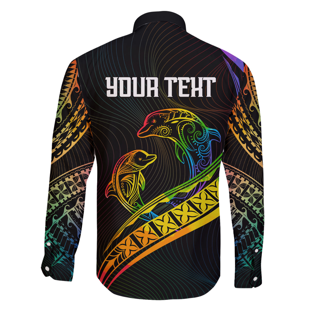 Personalised LGBT History Month Family Matching Mermaid Dress and Hawaiian Shirt Proud And Happy Polynesian Dolphin LT05 - Polynesian Pride