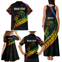 Personalised LGBT History Month Family Matching Tank Maxi Dress and Hawaiian Shirt Proud And Happy Polynesian Dolphin LT05 - Polynesian Pride